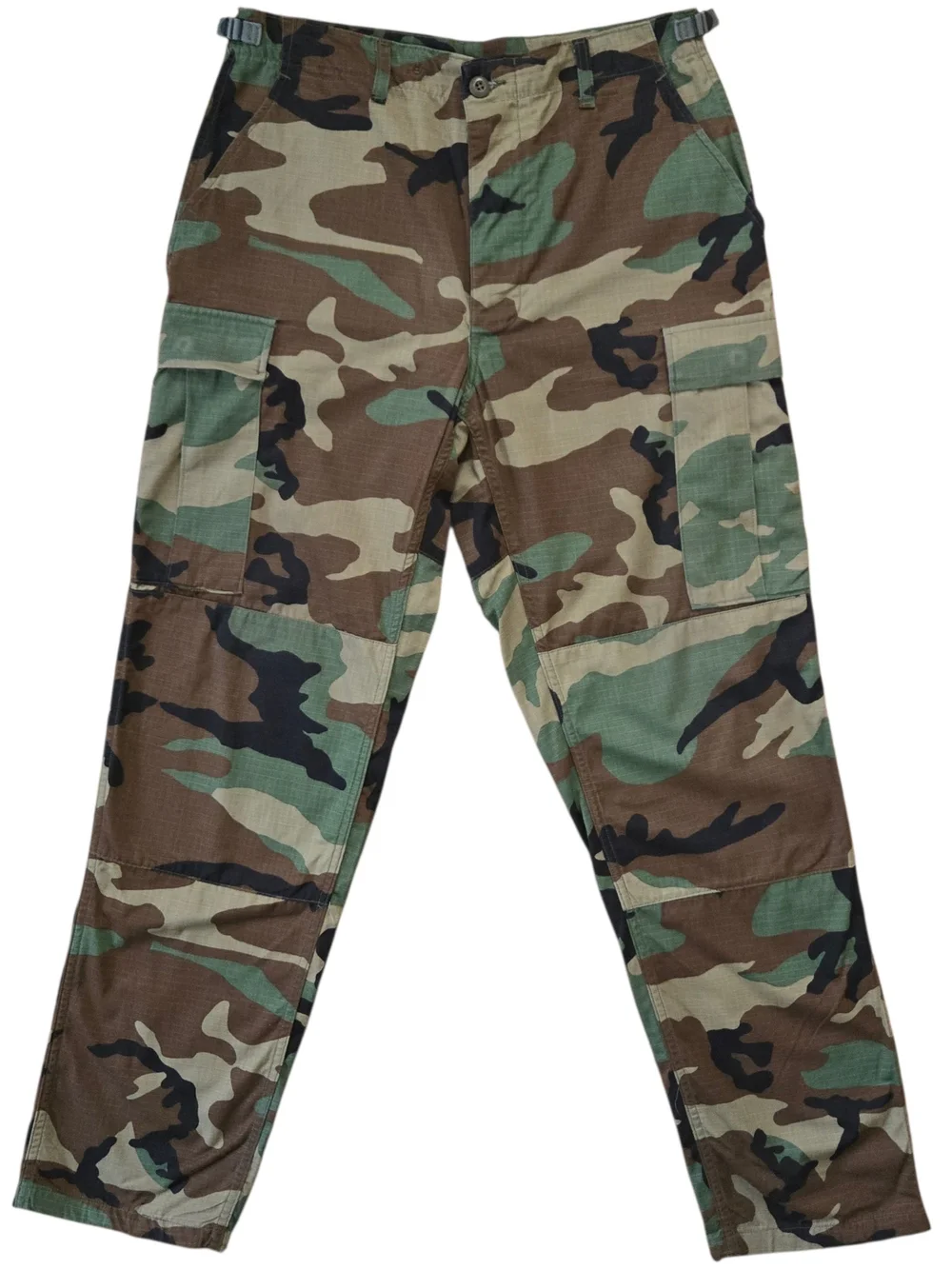 US Military Woodland Camo BDU Trousers Pant MEDIUM LONG Ripstop 8415-01-390-8946